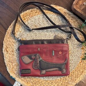 Chala Red and Brown Crossbody Bag